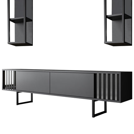 TV szekrény Chrome Line - Anthracite, Black-VASBÚTOR