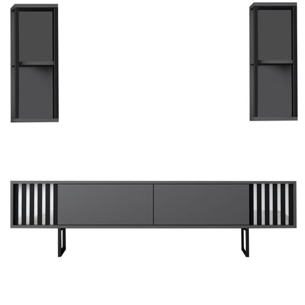 TV szekrény Chrome Line - Anthracite, Black-VASBÚTOR