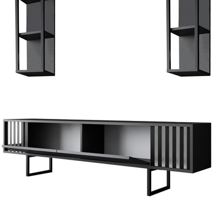 TV szekrény Chrome Line - Anthracite, Black-VASBÚTOR