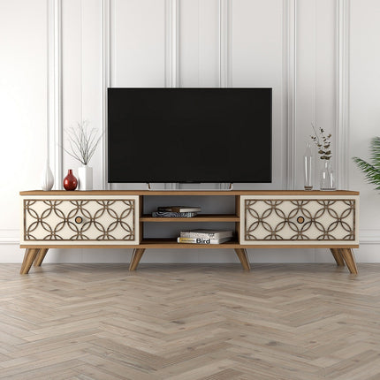 TV szekrény Class - Walnut, Cream-VASBÚTOR