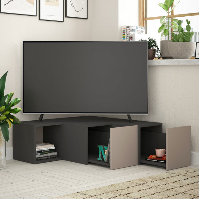 TV szekrény Compact - Anthracite, Light Mocha-VASBÚTOR