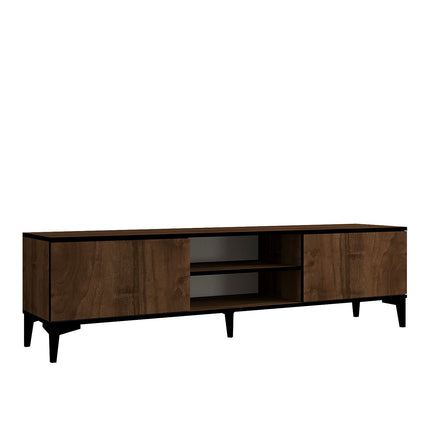TV szekrény Erem - Walnut, Black-VASBÚTOR