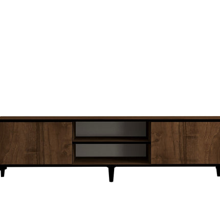 TV szekrény Erem - Walnut, Black-VASBÚTOR