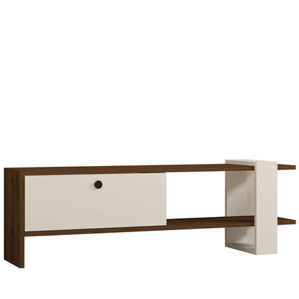 TV szekrény Gaye - Walnut, White-VASBÚTOR