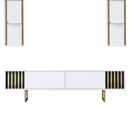 TV szekrény Gold Line - White, Black-VASBÚTOR