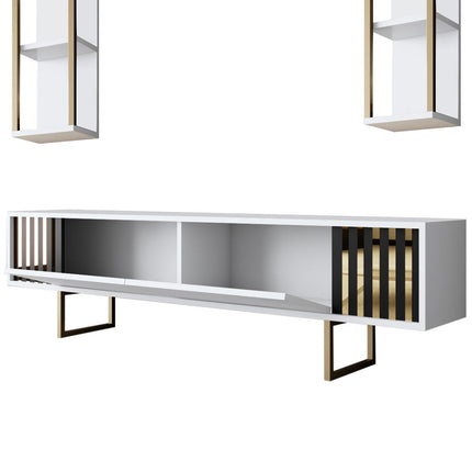 TV szekrény Gold Line - White, Black-VASBÚTOR