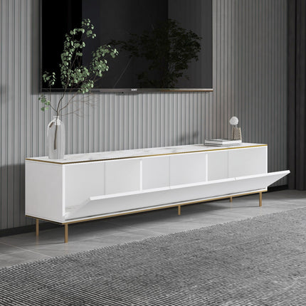TV szekrény Imaj - Marble, White-VASBÚTOR