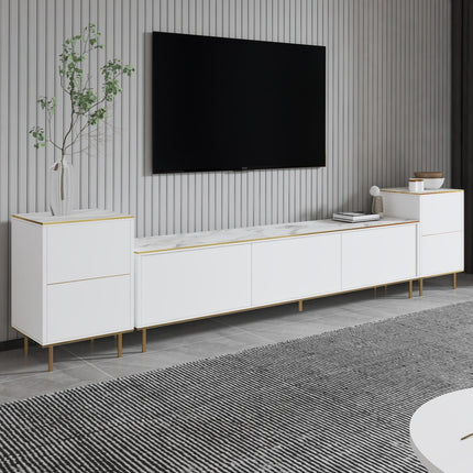 TV szekrény Imaj - Marble, White-VASBÚTOR