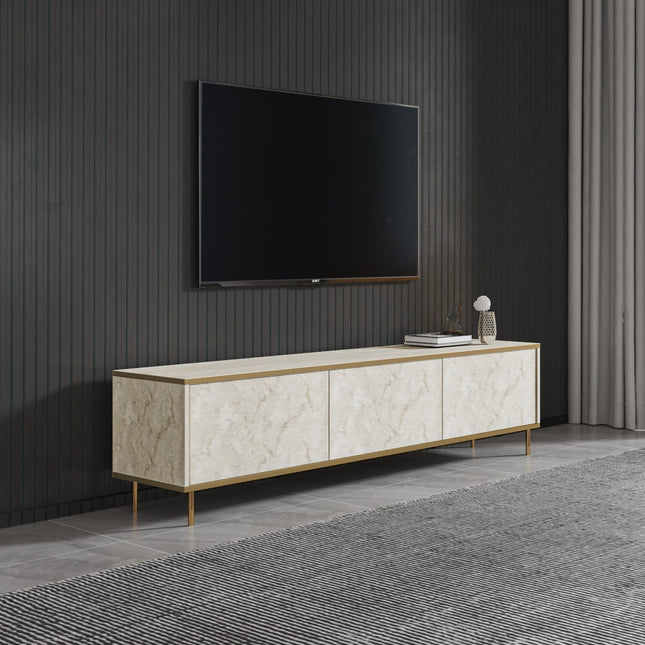 TV szekrény Imaj - Travertine, Gold-VASBÚTOR