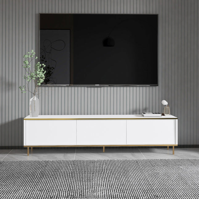 TV szekrény Imaj - White, Gold-VASBÚTOR