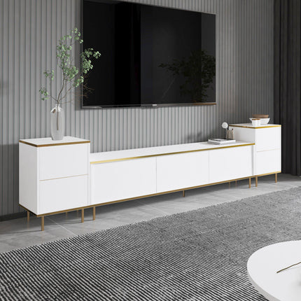 TV szekrény Imaj - White, Gold-VASBÚTOR