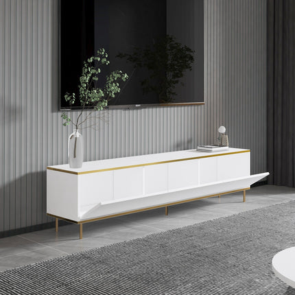 TV szekrény Imaj - White, Gold-VASBÚTOR