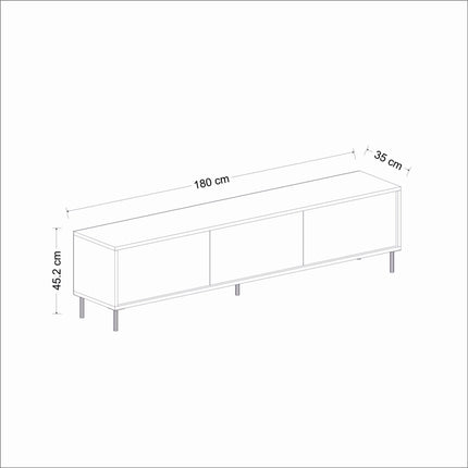 TV szekrény Imaj - White, Gold-VASBÚTOR