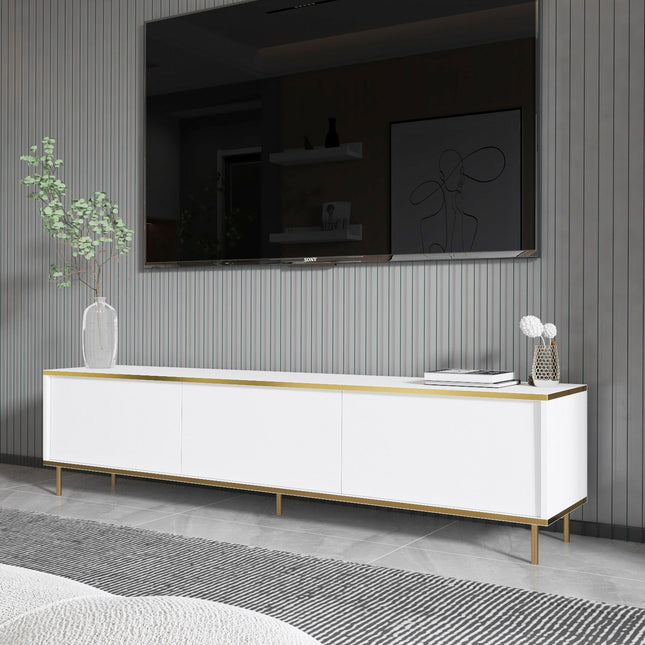 TV szekrény Imaj - White, Gold-VASBÚTOR
