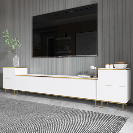 TV szekrény Imaj - White, Gold-VASBÚTOR