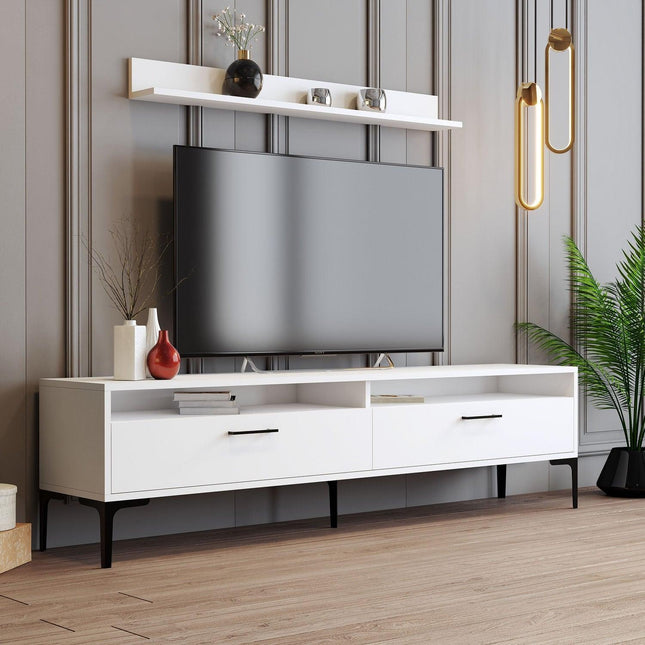 TV szekrény Istanbul - Fehér-VASBÚTOR
