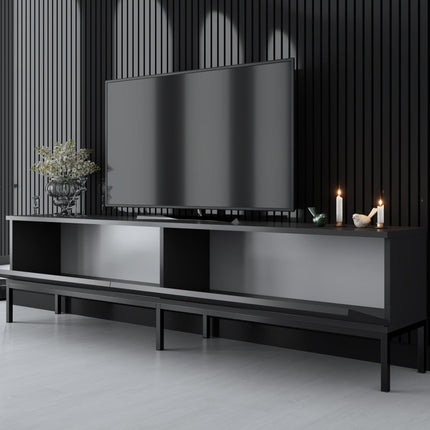 TV szekrény Lord - Anthracite, Black-VASBÚTOR
