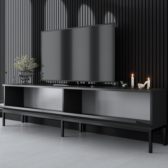 TV szekrény Lord - Anthracite, Black-VASBÚTOR