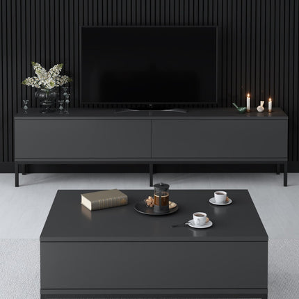 TV szekrény Lord - Anthracite, Black-VASBÚTOR