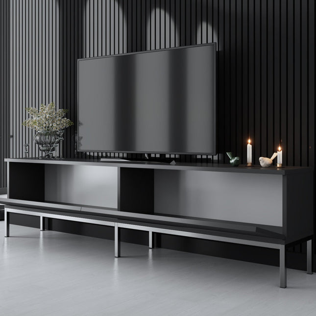 TV szekrény Lord - Anthracite, Silver-VASBÚTOR