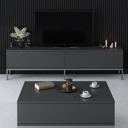 TV szekrény Lord - Anthracite, Silver-VASBÚTOR