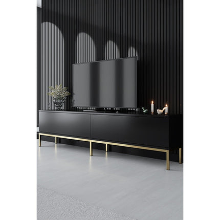 TV szekrény Lord - Black, Gold-VASBÚTOR