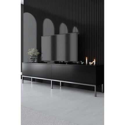 TV szekrény Lord - Black, Silver-VASBÚTOR