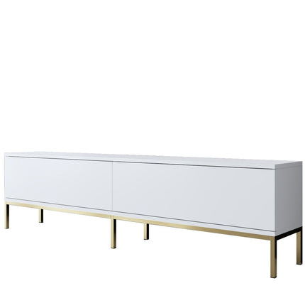 TV szekrény Lord - White, Gold-VASBÚTOR