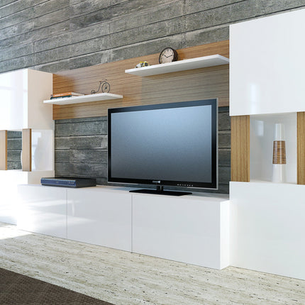 TV szekrény Lore - White, Teak-VASBÚTOR