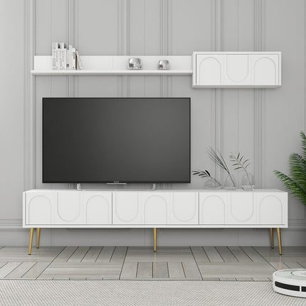 TV szekrény Lyon 2 - Fehér, Arany-VASBÚTOR