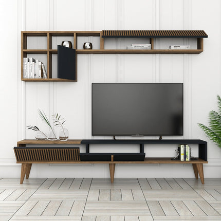 TV szekrény Milan TV - Diós, Antracit-VASBÚTOR