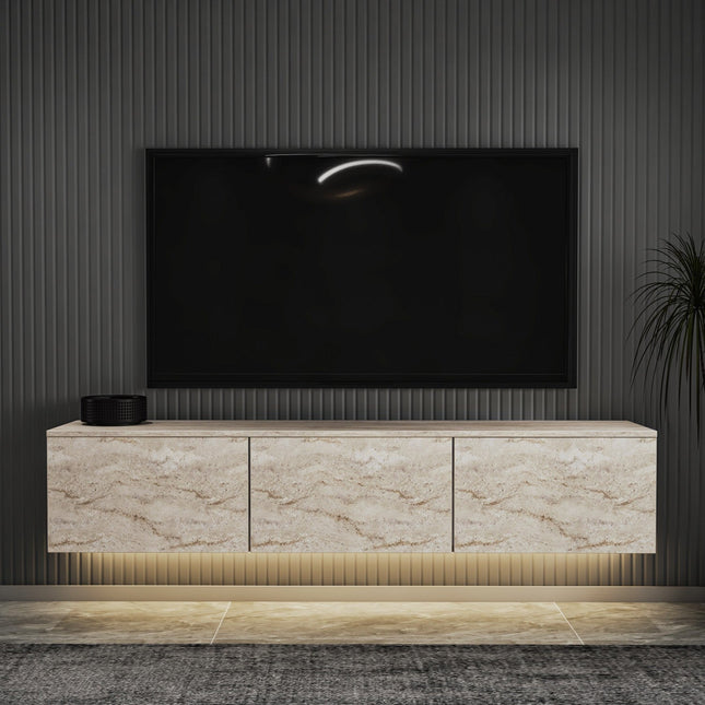 TV szekrény Neon Illuminated - Travertine-VASBÚTOR