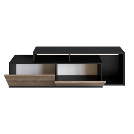TV szekrény Nexera - Black, Walnut-VASBÚTOR