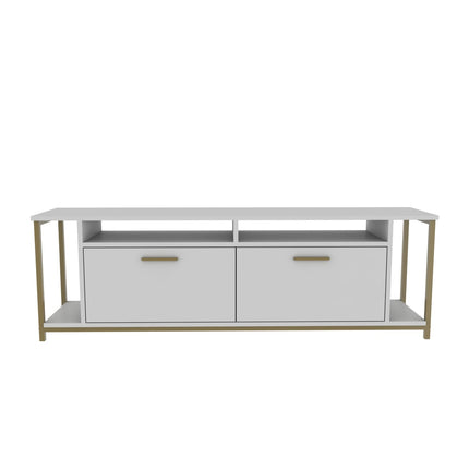 TV szekrény Omar - White, Gold-VASBÚTOR