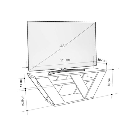 TV szekrény Pipralla - Carrara Marble-VASBÚTOR