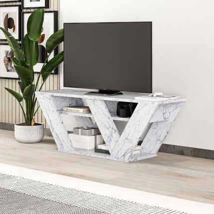 TV szekrény Pipralla - Carrara Marble-VASBÚTOR