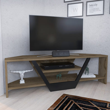 TV szekrény Sares - Oud Oak, Black-VASBÚTOR