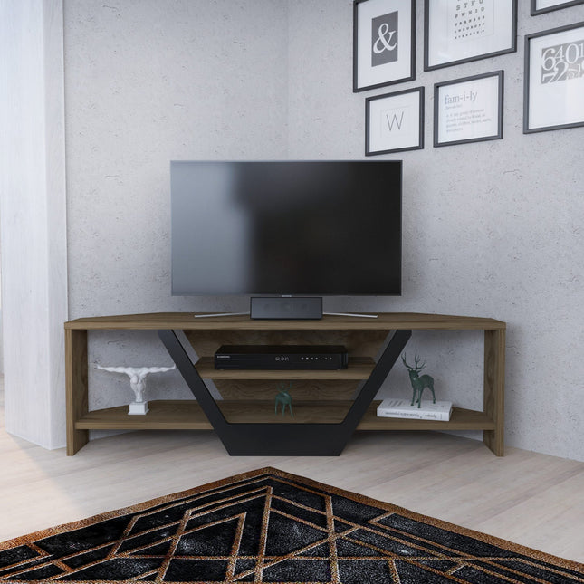 TV szekrény Sares - Oud Oak, Black-VASBÚTOR