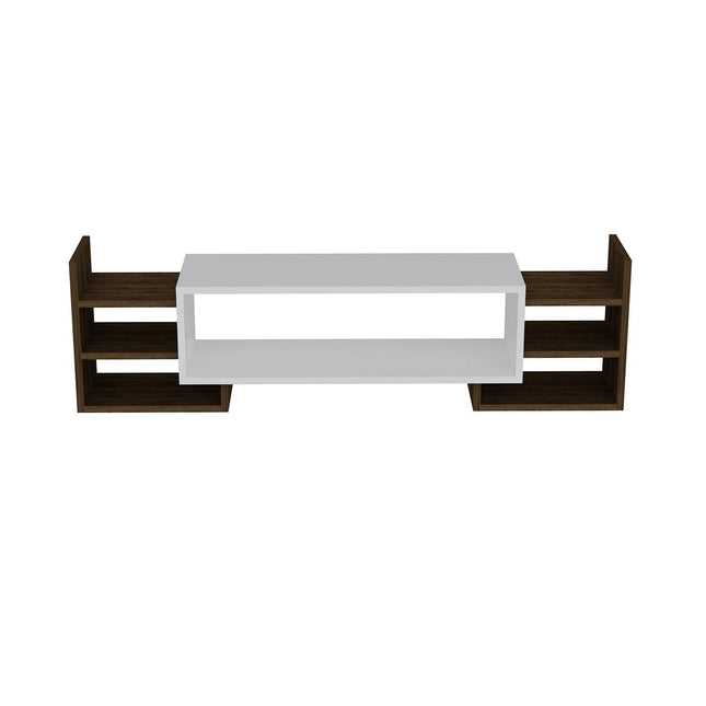 TV szekrény Sema - White, Walnut-VASBÚTOR