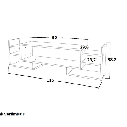 TV szekrény Sema - White, Walnut-VASBÚTOR