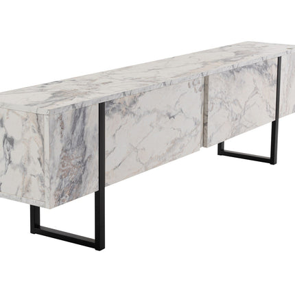 TV szekrény Serenity - Fressia Marble, Fekete-VASBÚTOR