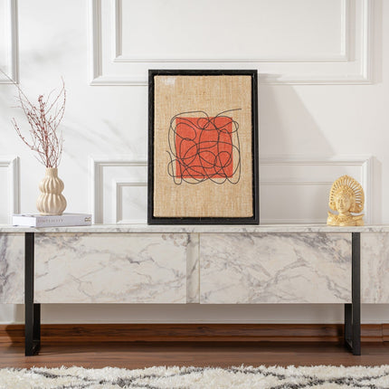 TV szekrény Serenity - Fressia Marble, Fekete-VASBÚTOR