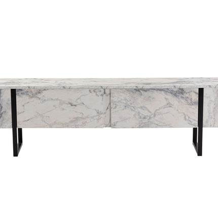 TV szekrény Serenity - Fressia Marble, Fekete-VASBÚTOR