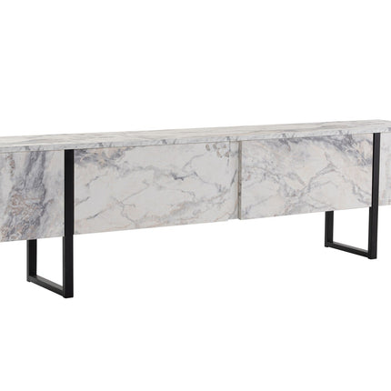 TV szekrény Serenity - Fressia Marble, Fekete-VASBÚTOR