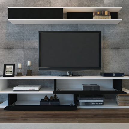 TV szekrény Sims - Black, White-VASBÚTOR