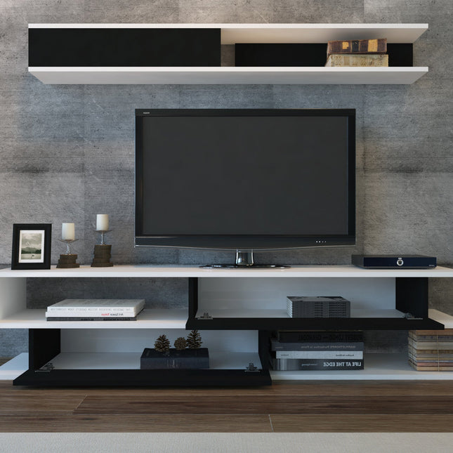 TV szekrény Sims - Black, White-VASBÚTOR