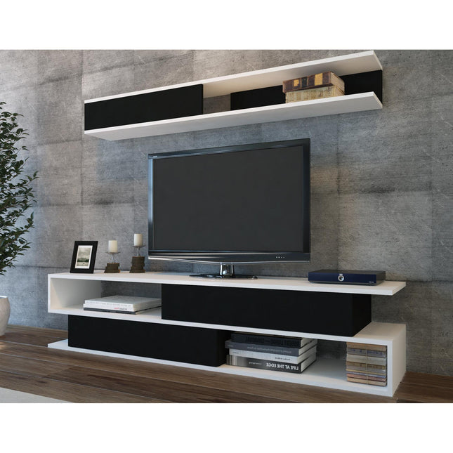 TV szekrény Sims - Black, White-VASBÚTOR
