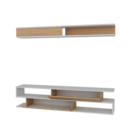 TV szekrény Sims - White, Teak-VASBÚTOR