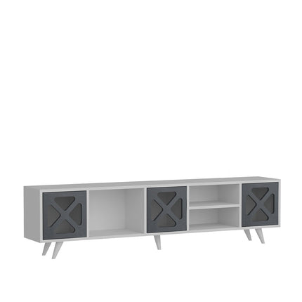 TV szekrény Sinef - White , Anthracite-VASBÚTOR