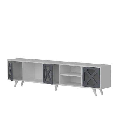 TV szekrény Sinef - White , Anthracite-VASBÚTOR